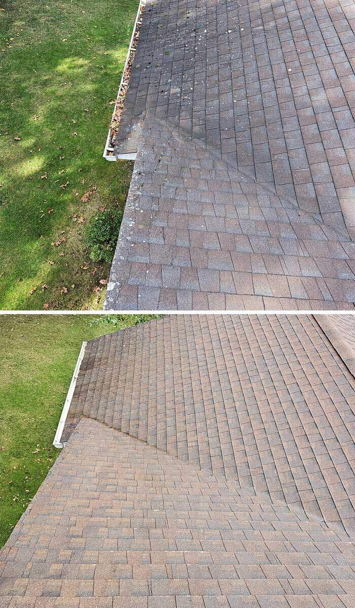 Before and after pressure washing 1