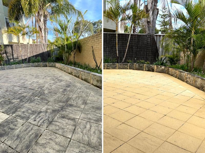 Before and after pressure washing 2
