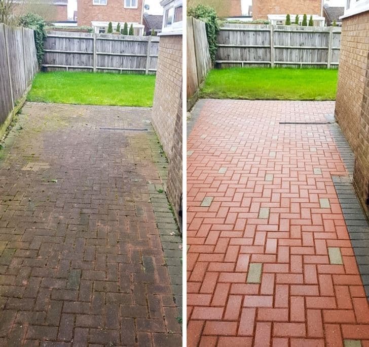 Before and after pressure washing 4