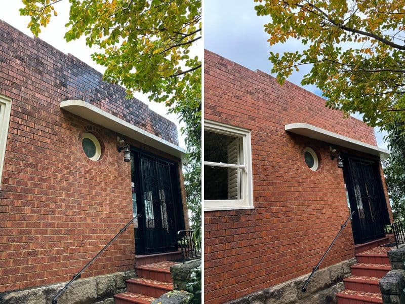 Before and after pressure washing 8